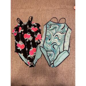 Wonder Nation Girls One Piece Bathing Suit Bundle Large 10/12